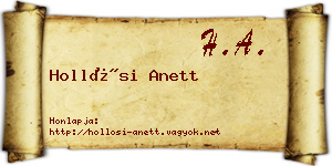Hollósi Anett névjegykártya